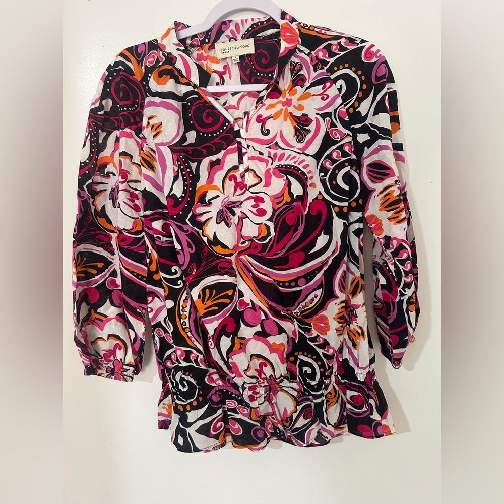 Jones New York Vibrant Floral Blouse